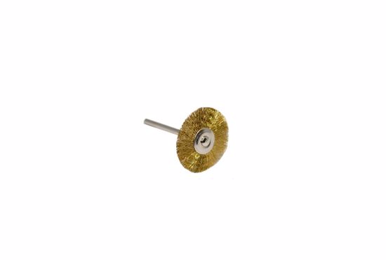 Picture of 16.814 MOUNTED WHEEL BRUSH 1" BRASS 3/32" Mandrel