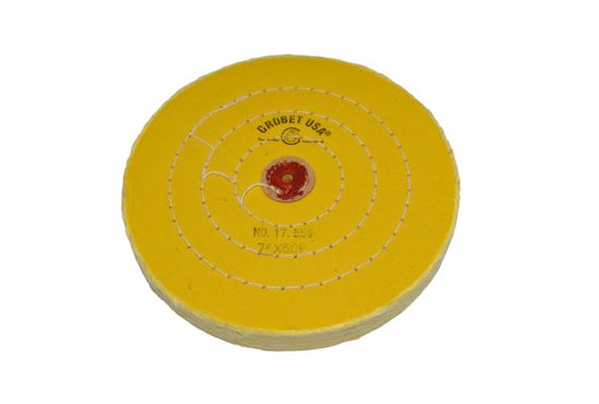 Picture of 17.559 CHEMKOTE YELLOW BUFFS with LEATHER CENTER 7" X 50 Ply