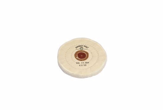Picture of 17.753 FINEX MUSLIN BUFFS STITCH TYPE with LEATHER CENTERS 4" X 30 Ply